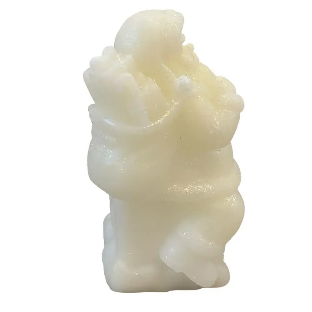 Martha Stewart Santa Flameless Christmas Internal Glow Wax LED Candle Cream New